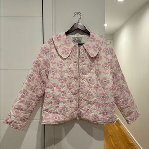 The Tiny Big Sister Cross stitch flowers quilted jacket